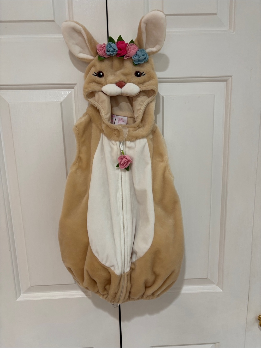 Dream Play Imagine Kids Plush Bunny Rabbit Floral Crown Costume Size 24M EUC